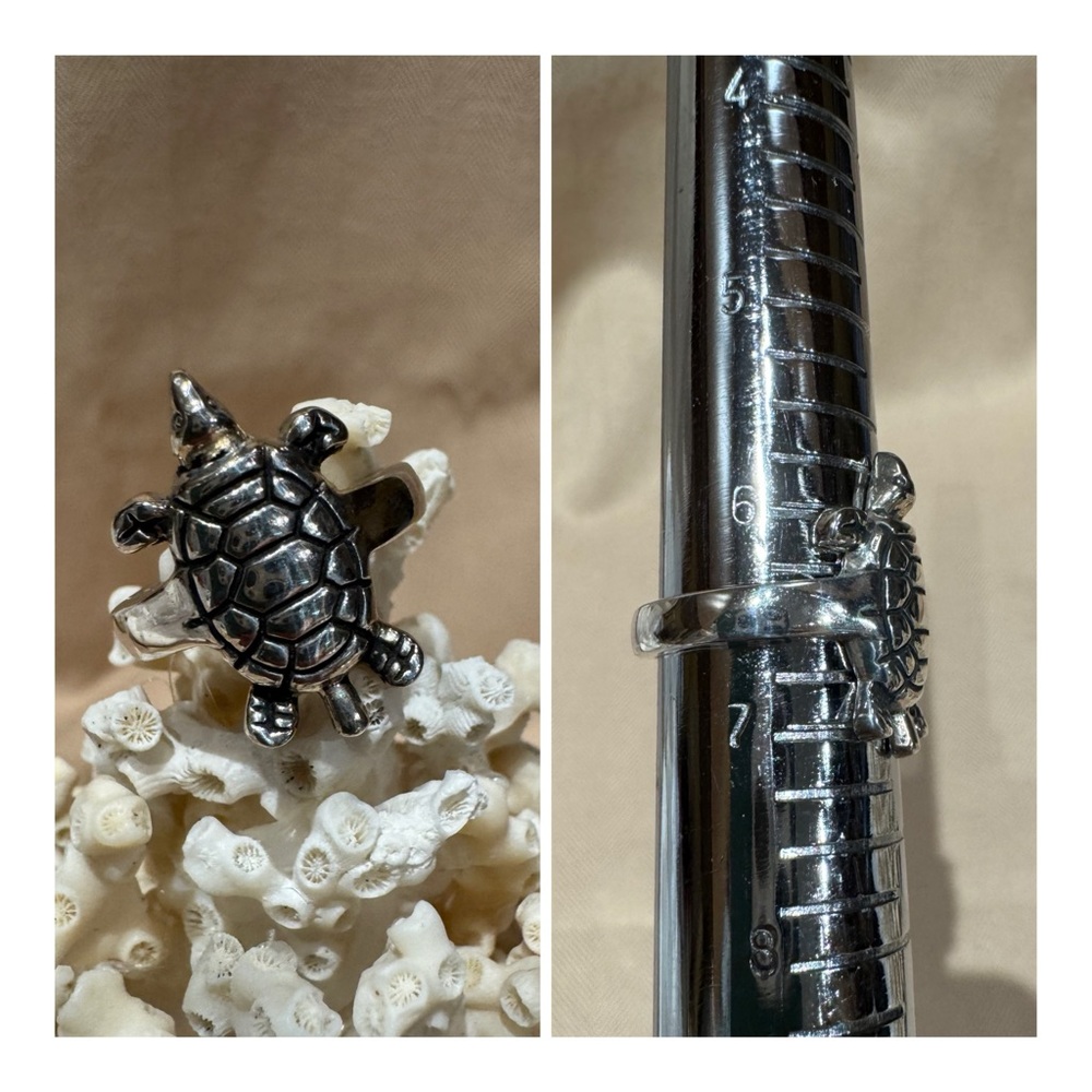 Sterling Silver Turtle Ring Size 6.5